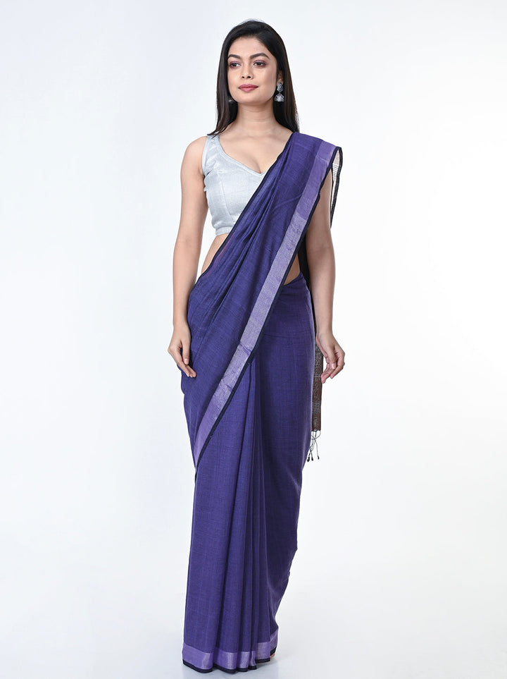 Handloom Zari Border Jamdani Cotton Saree | SHOBITAM