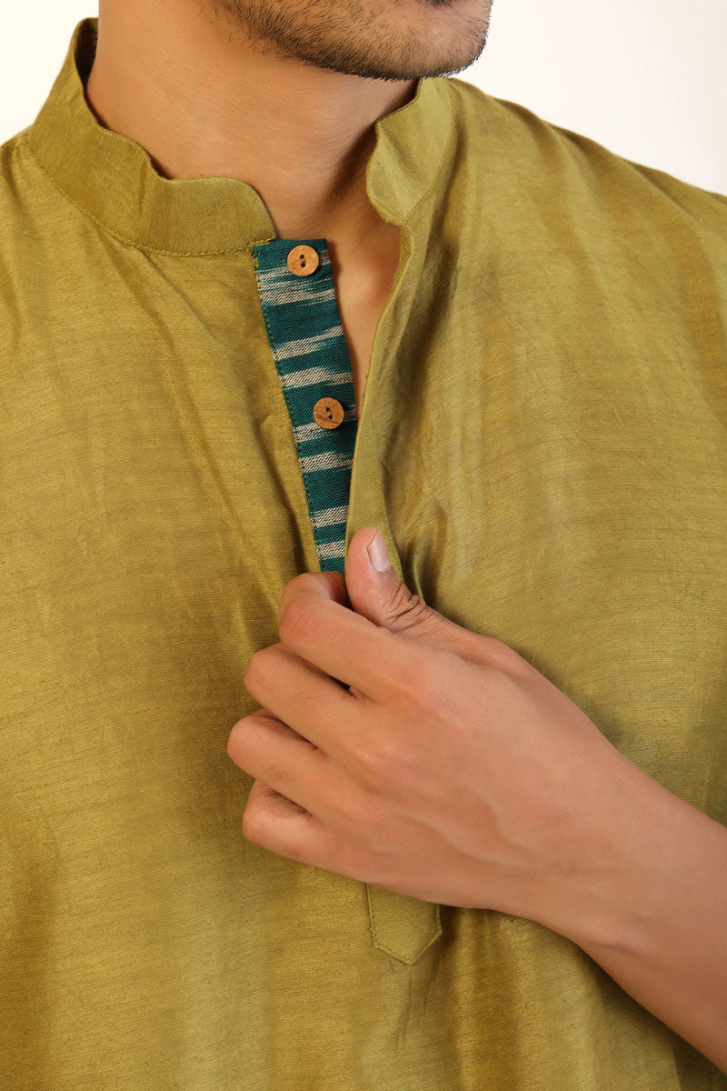 Sage green set of - 3 ( kurta + churidar + jacket ) | SHOBITAM