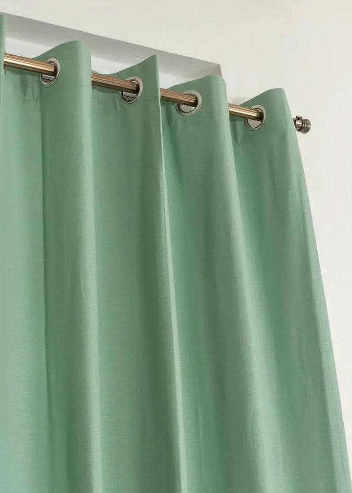 Sage 100% cotton plain curtain -Customizable for size, lining and headers
