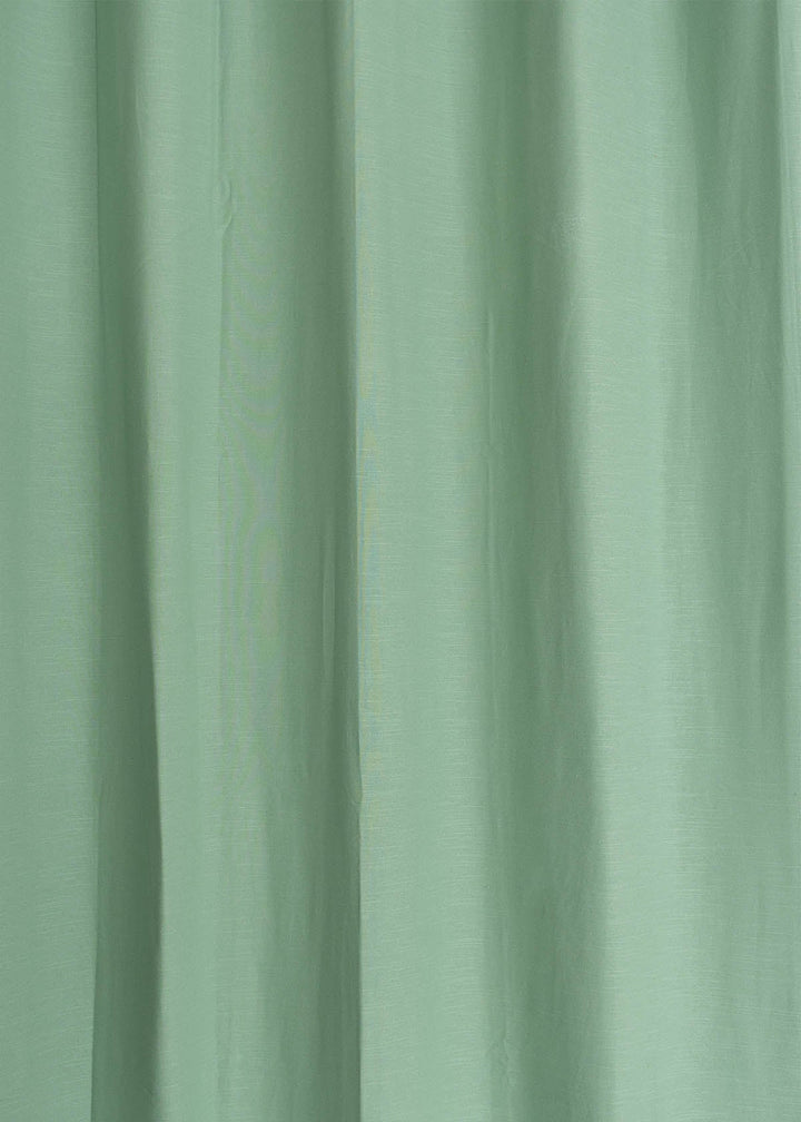 Solid Sage green 100% cotton plain curtain for bedroom - Room darkening - Single Piece | SHOBITAM