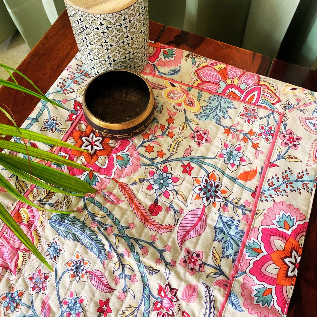 Sandstone Garden Print Table Runner, 100% cotton, 15" x 72"