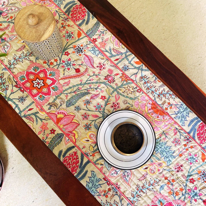 Sandstone Garden Print Table Runner, 100% cotton, 15" x 72"
