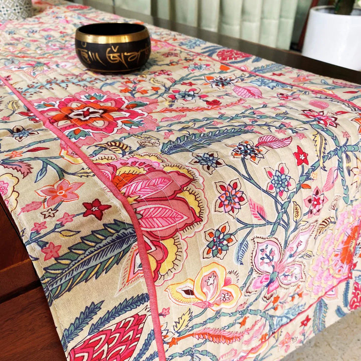 Sandstone Garden Print Table Runner, 100% cotton, 15" x 72"
