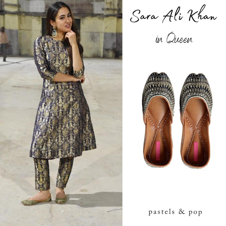 QUEEN Traditional Sequin Work Ethnic Mojaris for Women | SHOBITAM