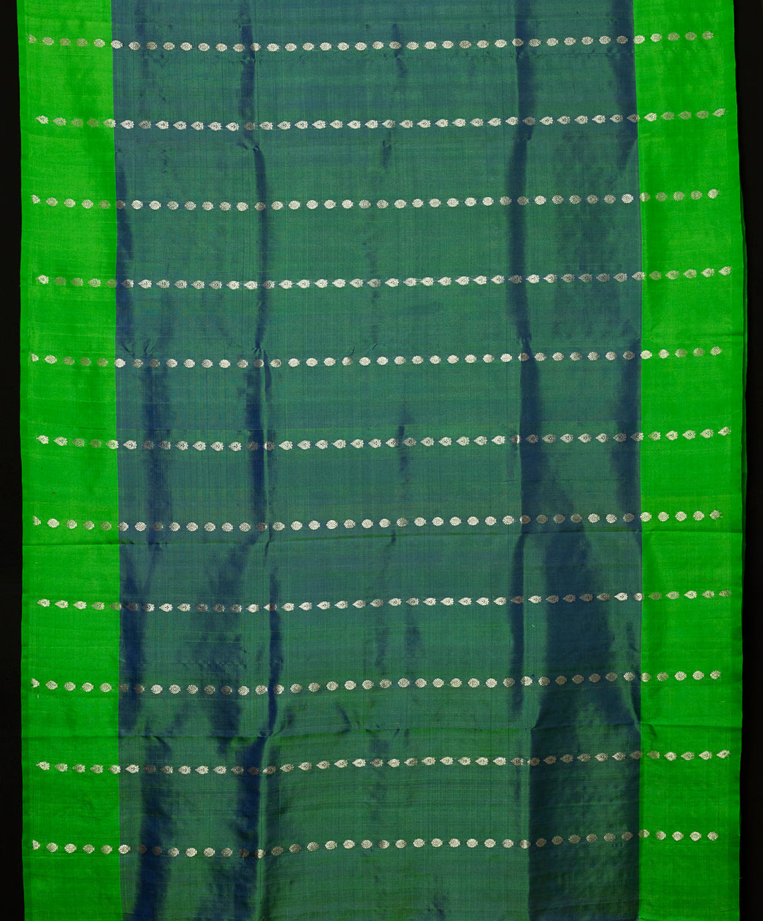Sea Green With Green Borderless Venkatatgiri Silk Saree Sindhubhairavi | SILK MARK CERTIFIED | SHOBITAM