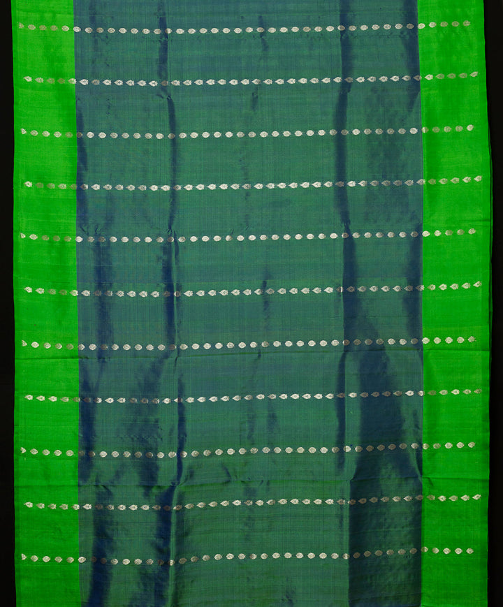 Sea Green With Green Borderless Venkatatgiri Silk Saree Sindhubhairavi | SILK MARK CERTIFIED | SHOBITAM