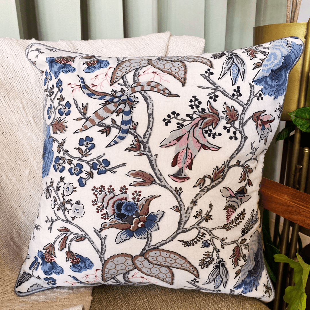 Daisy Blues Cushion Cover, 16" x 16", Pack of 2 |SHOBITAM