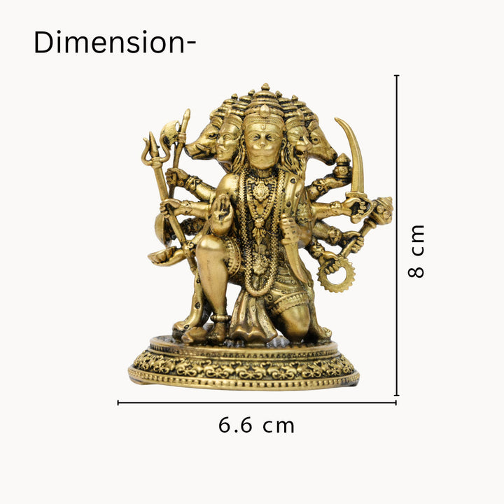 Brass Panchmukhi Hanuman Idol – Lord Hanuman- for Car Dashboard