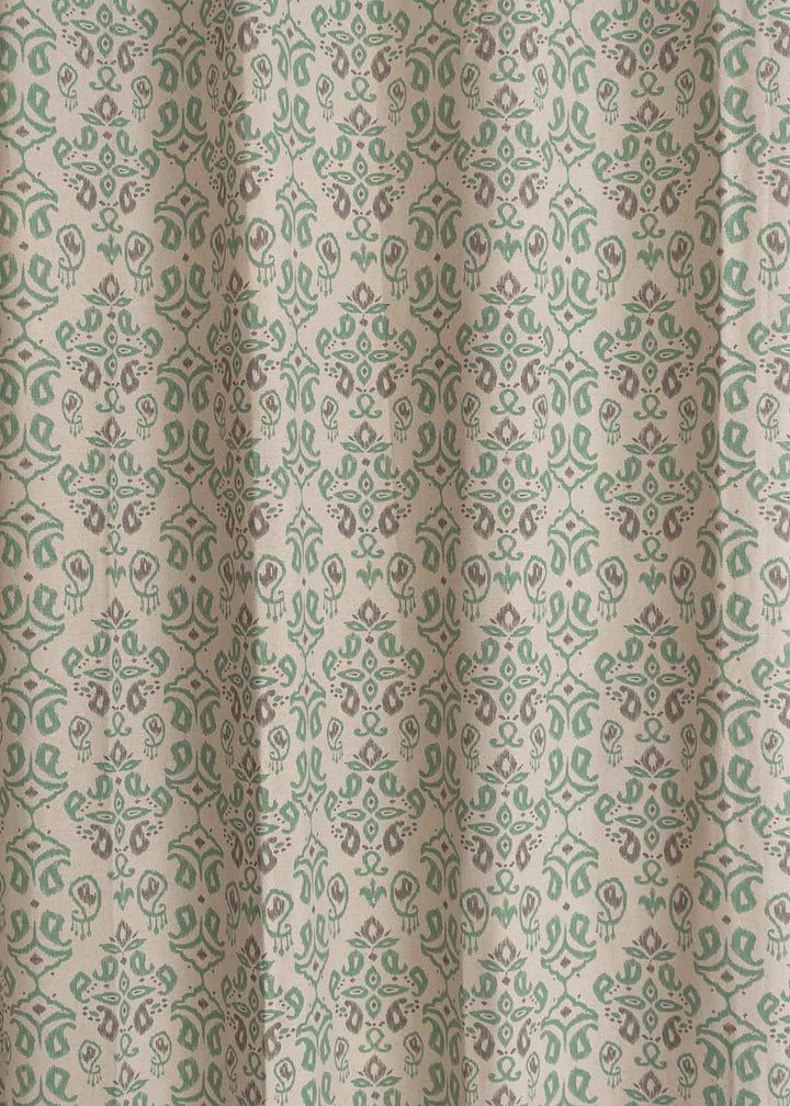 Spice Route 100% cotton geometric curtain for bed room - Room darkening - Multicolor - Single Piece | SHOBITAM