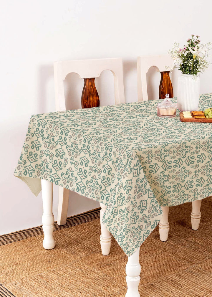 Spice Route 100% cotton geometric table cloth for 4 seater or 6 seater dining - Multicolor  | SHOBITAM