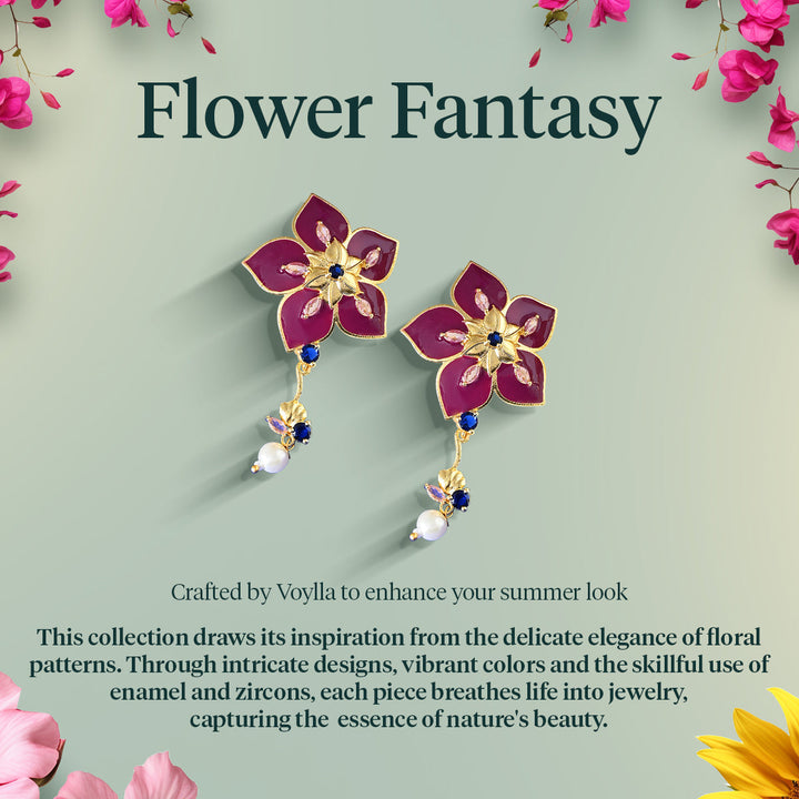 Flower Fantasy Azure Spring Blossom Studs  | SHOBITAM