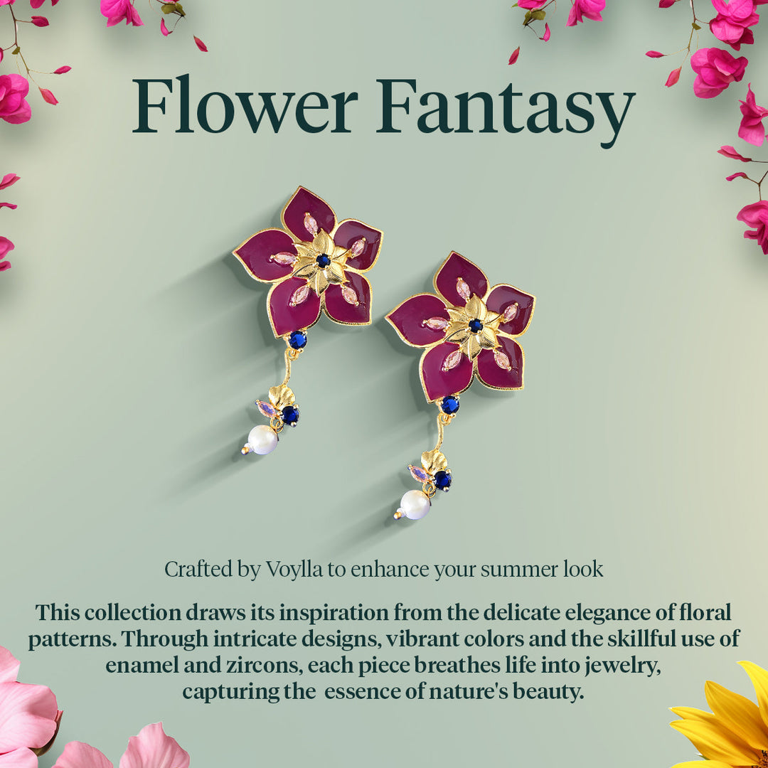 Flower Fantasy White Popi Flower Ear Studs  | SHOBITAM