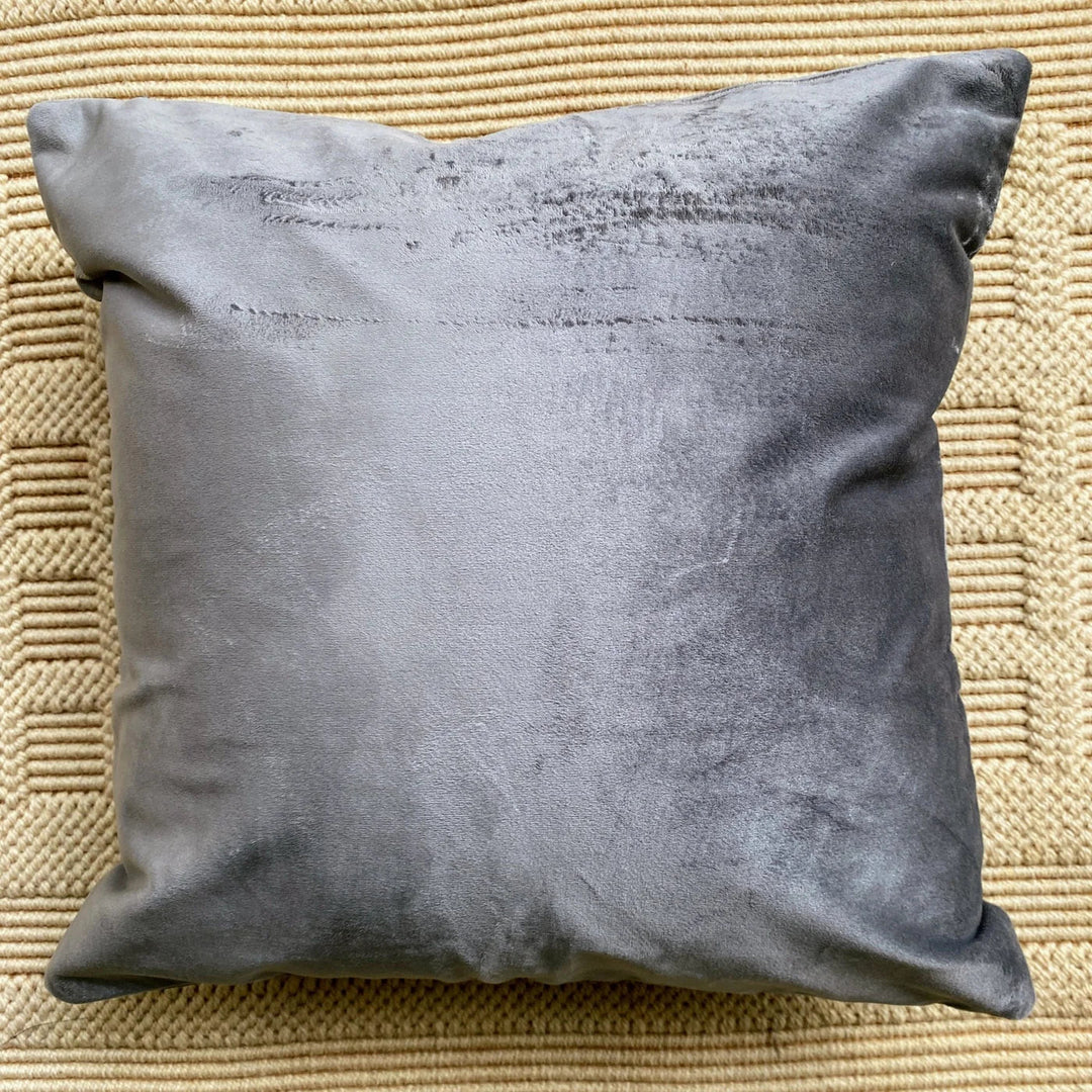 Suede Cushion Covers Silver, 16" x 16", Pack of 2