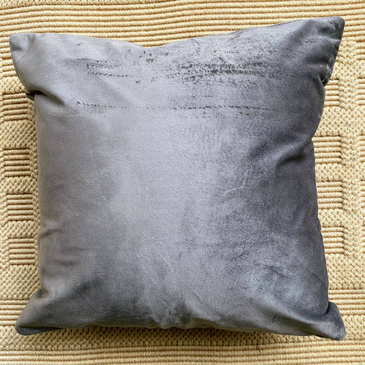 Suede Cushion Covers Silver, 16" x 16", Pack of 2