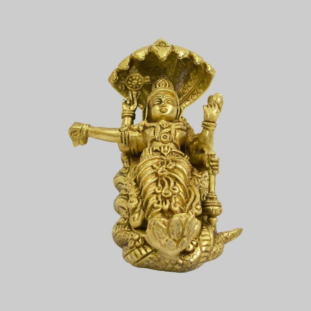 Brass Vishnu Idol on Adishesha | SHOBITAM