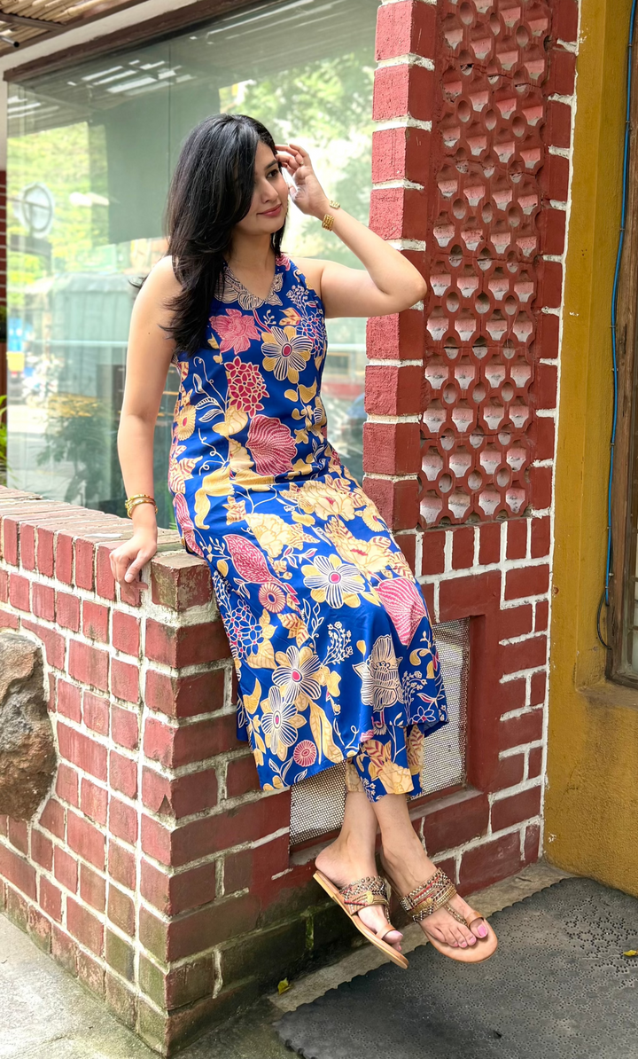 NEEL Blue Printed Cotton Kurta Set Of 2
