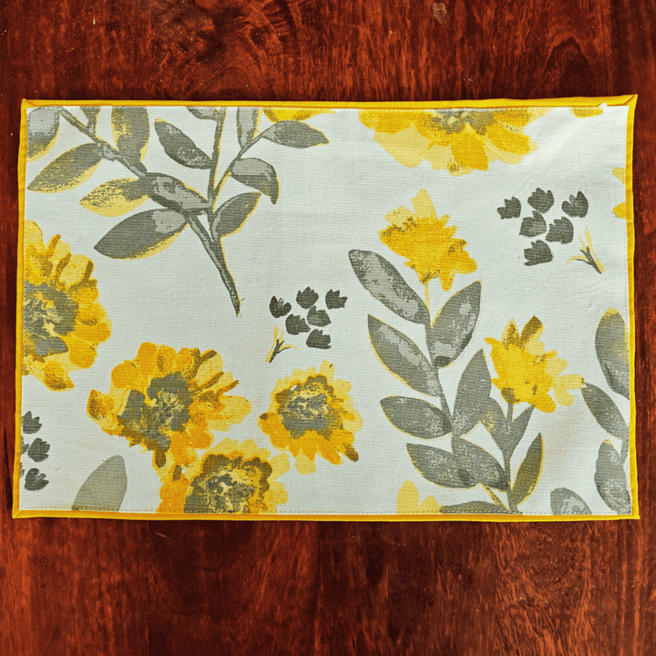 Basant Garden Printed Placemats – Cotton Canvas – Set of 6, 12" x 18"| SHOBITAM