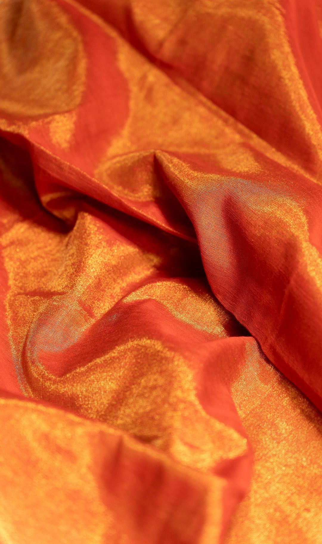 Sunrise Orange Tissue By Linen Saree Haseena | SHOBITAM