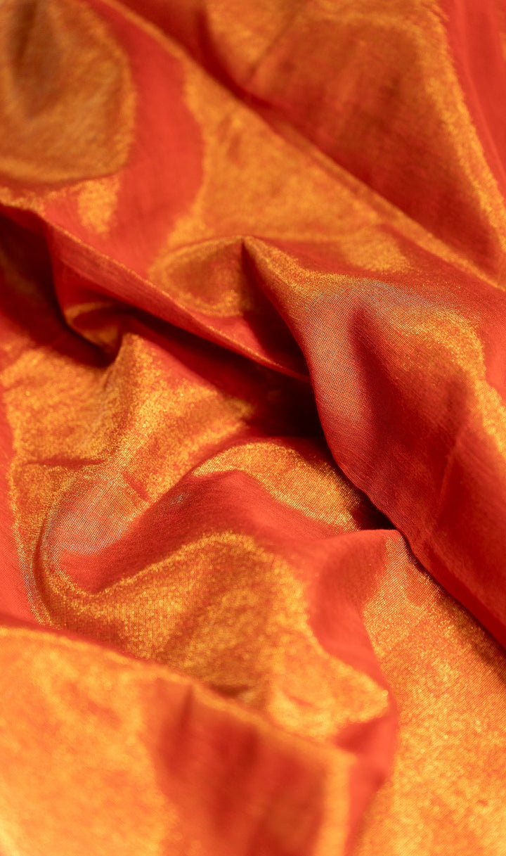 Sunrise Orange Tissue By Linen Saree Haseena | SHOBITAM