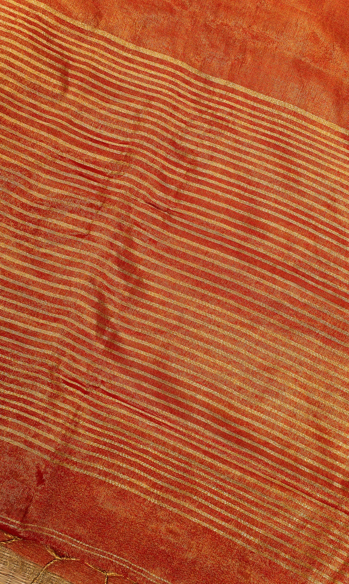 Sunrise Orange Tissue By Linen Saree Haseena | SHOBITAM