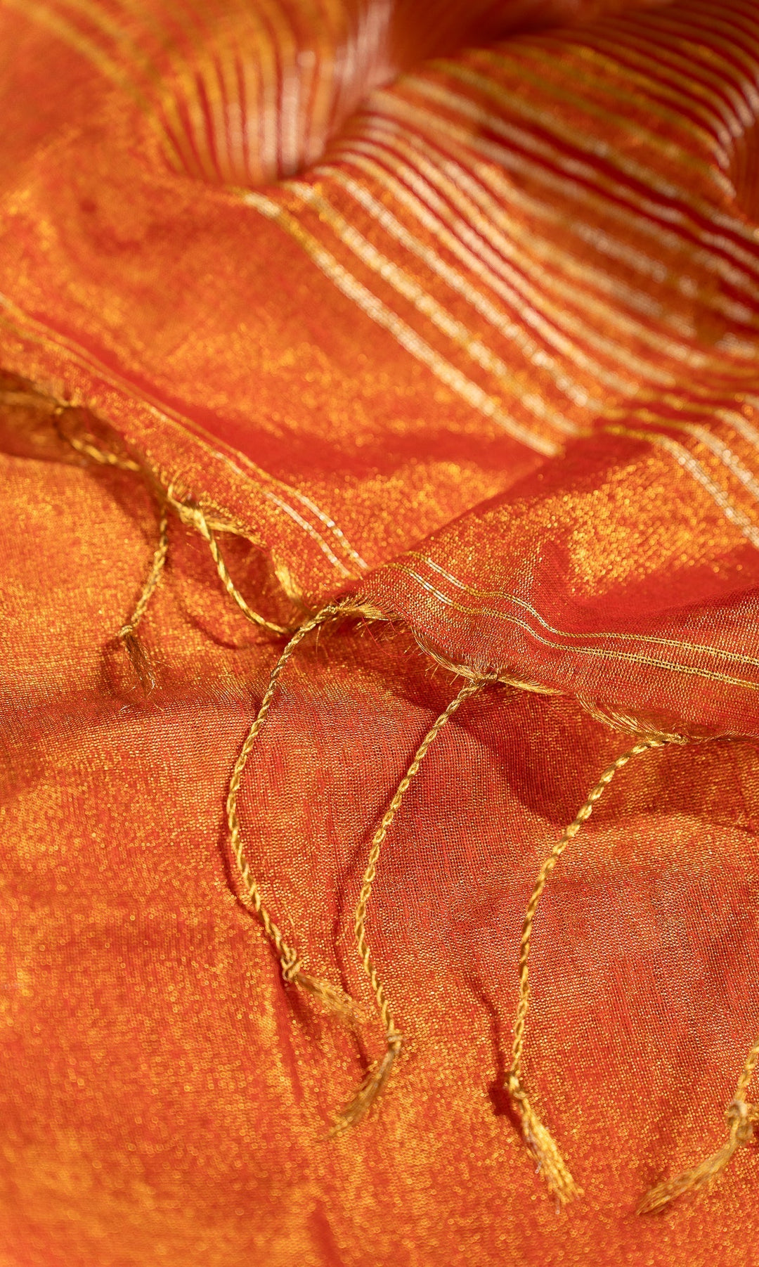 Sunrise Orange Tissue By Linen Saree Haseena | SHOBITAM