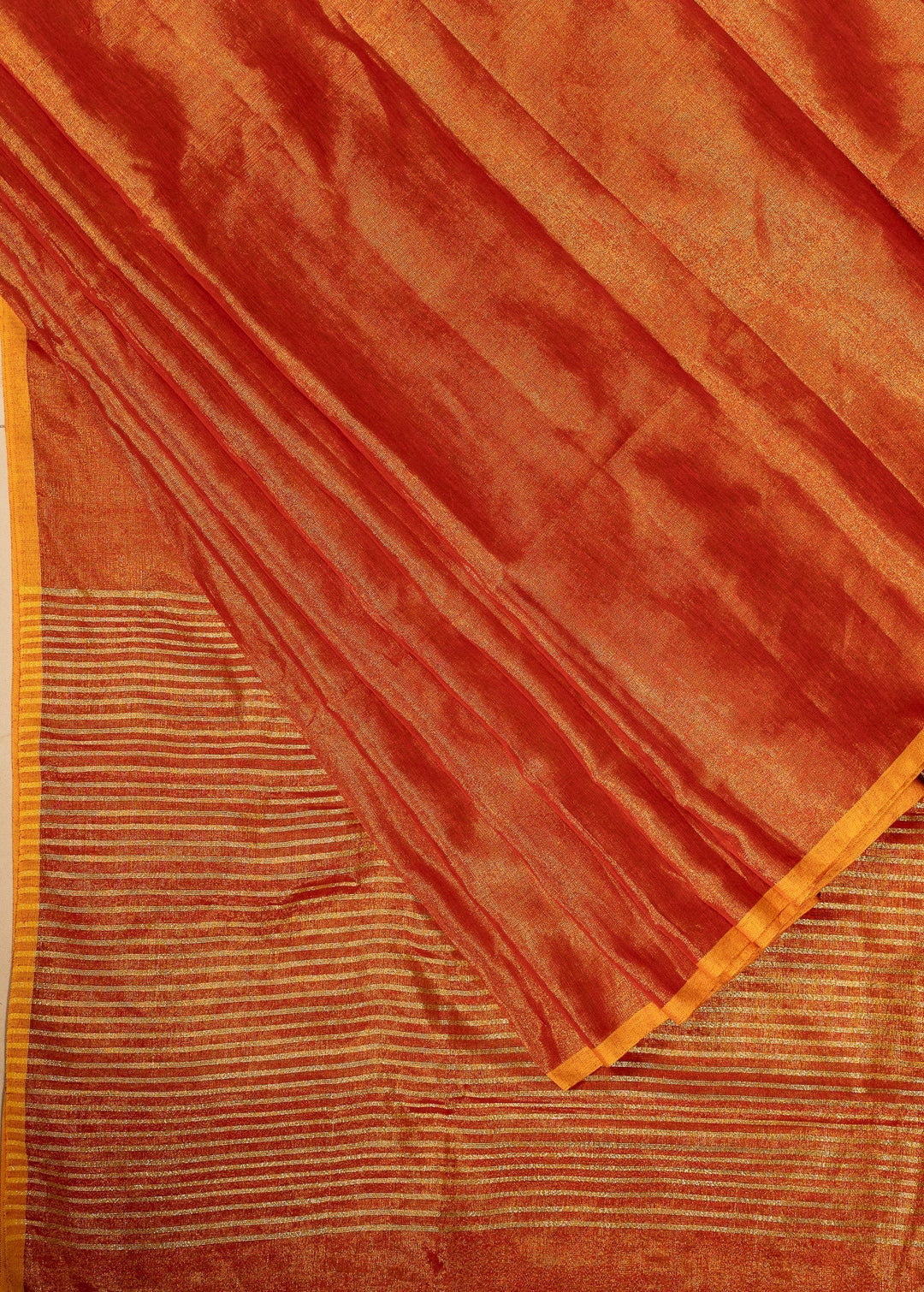 Sunrise Orange Tissue By Linen Saree Haseena | SHOBITAM