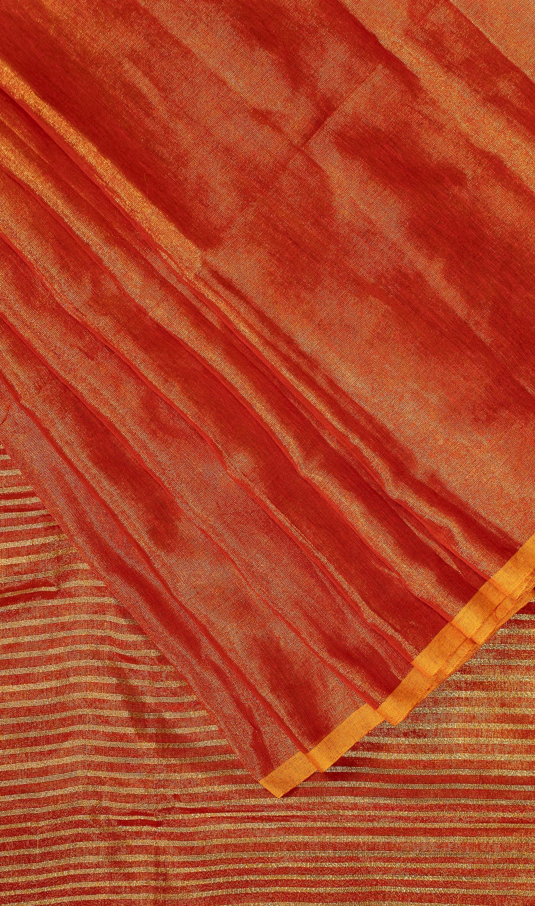 Sunrise Orange Tissue By Linen Saree Haseena | SHOBITAM