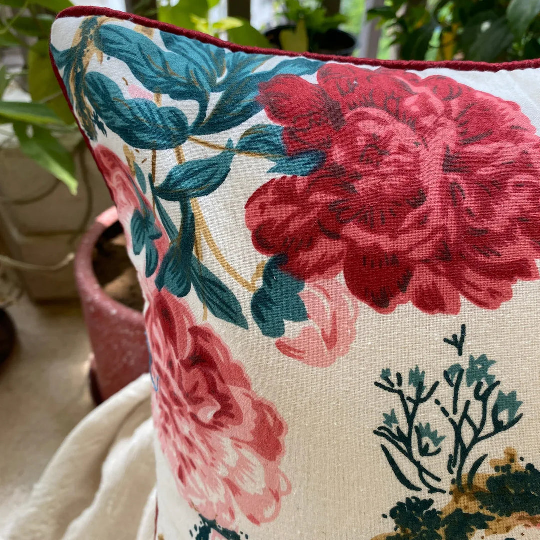 Surkhi Maroon Cushion Cover, Pack of 2, 16" x 16"