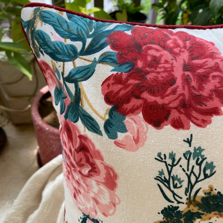 Surkhi Maroon Cushion Cover, Pack of 2, 16" x 16"