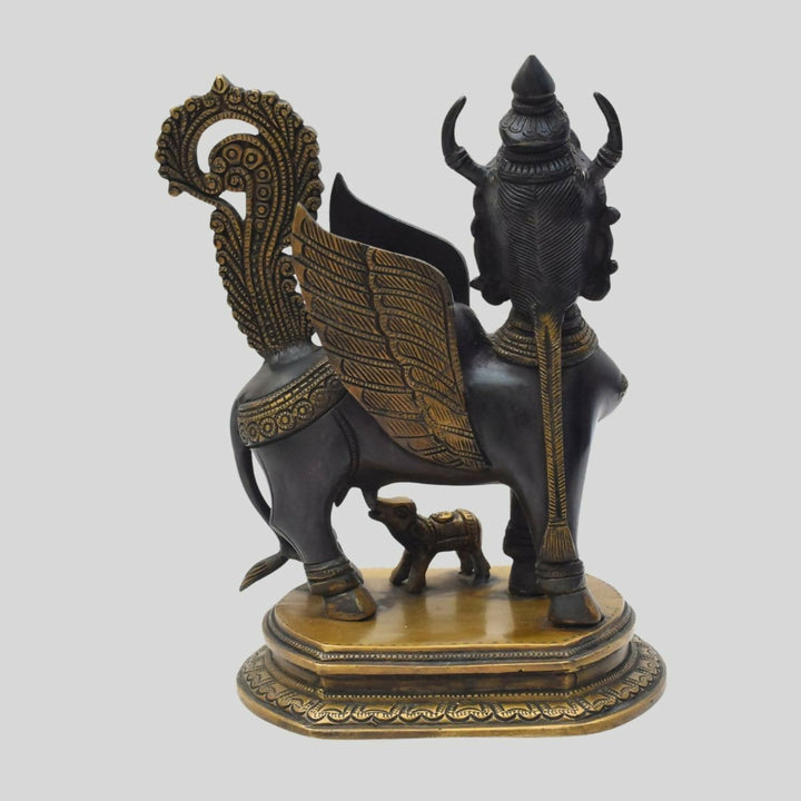 Brass Statue 2 Tone Kamadenu- 10*8*6 | SHOBITAM