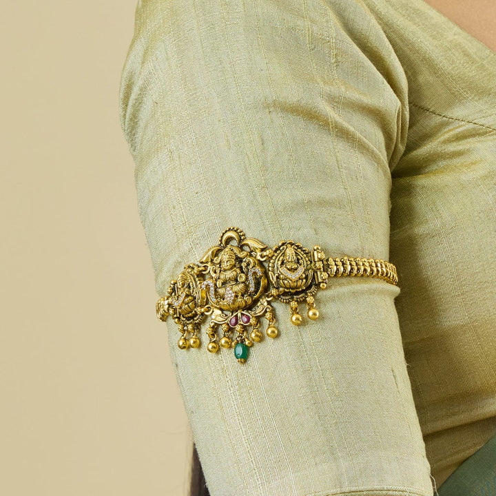 92.5 Pure Silver Lakshmi Design Temple Bajuband