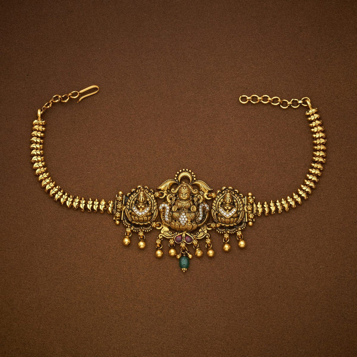 92.5 Pure Silver Lakshmi Design Temple Bajuband
