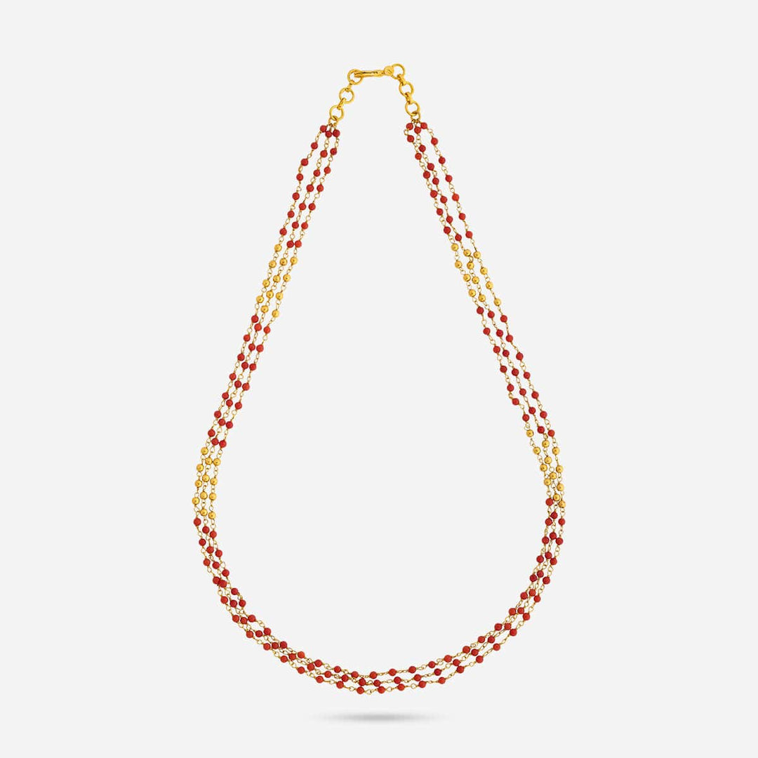 92.5 Silver, Gold Plated Silver Temple Beads Chain | SHOBITAM