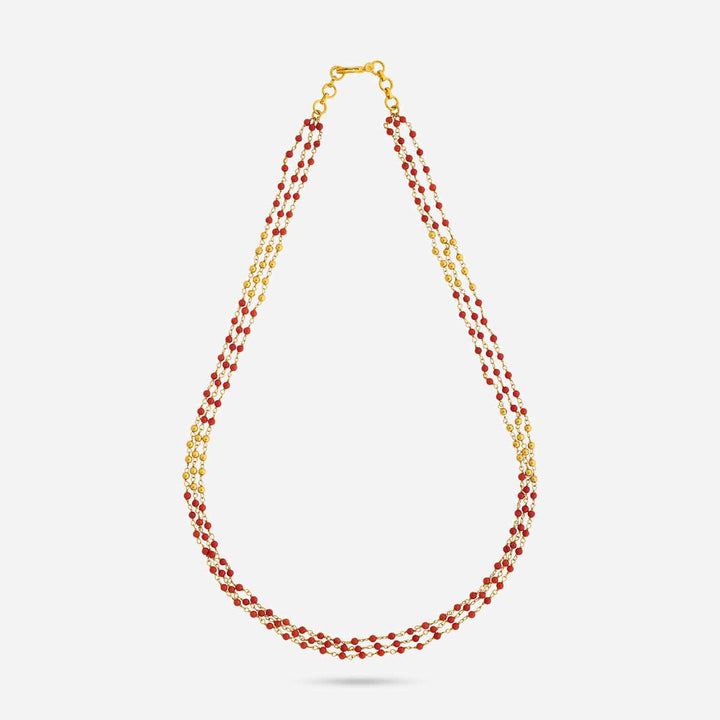 92.5 Silver, Gold Plated Silver Temple Beads Chain | SHOBITAM