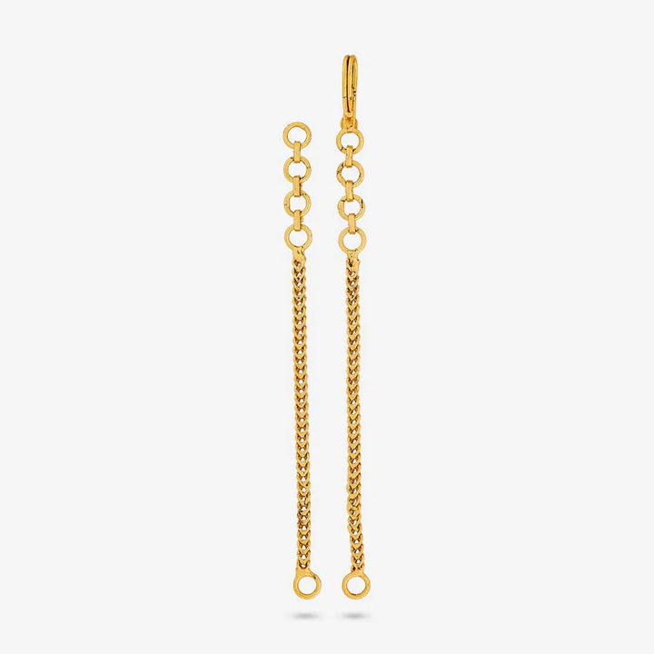 92.5 Silver, Gold Plated Silver Temple Ear Chain | SHOBITAM