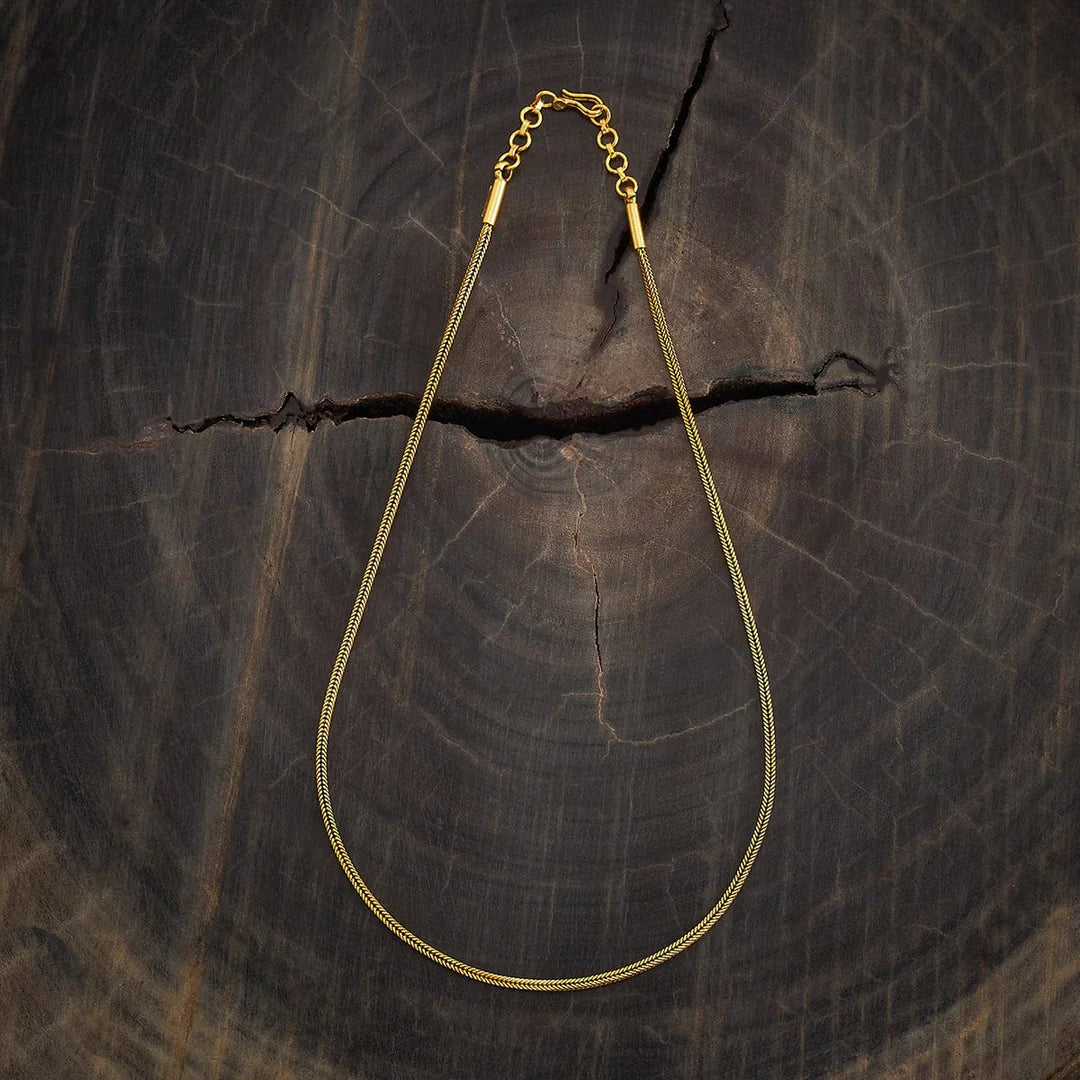 92.5 Silver, Gold Plated Silver Temple Chain | SHOBITAM
