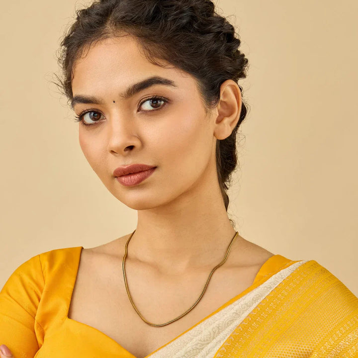 92.5 Silver, Gold Plated Silver Temple Chain | SHOBITAM