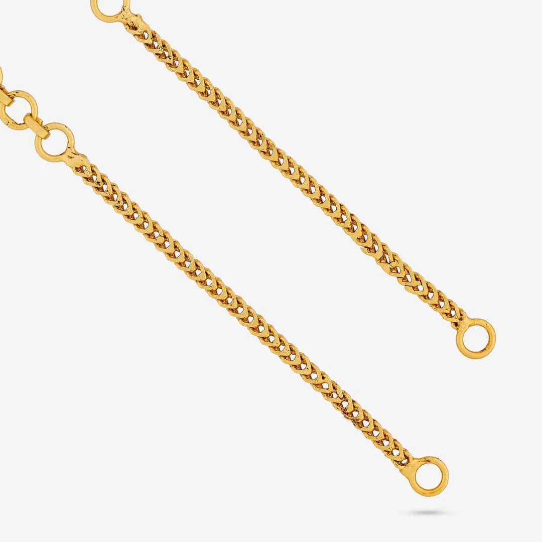 92.5 Silver, Gold Plated Silver Temple Ear Chain | SHOBITAM