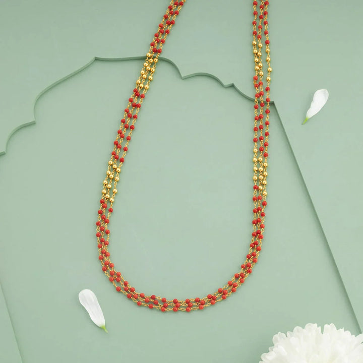 92.5 Silver, Gold Plated Silver Temple Beads Chain | SHOBITAM