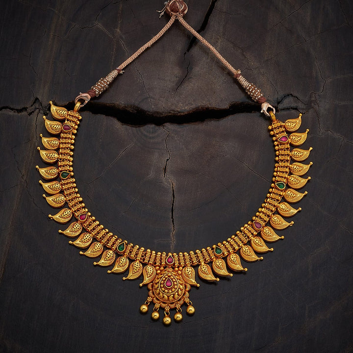 Paisley-Mango 92.5 Pure Silver Temple Necklace