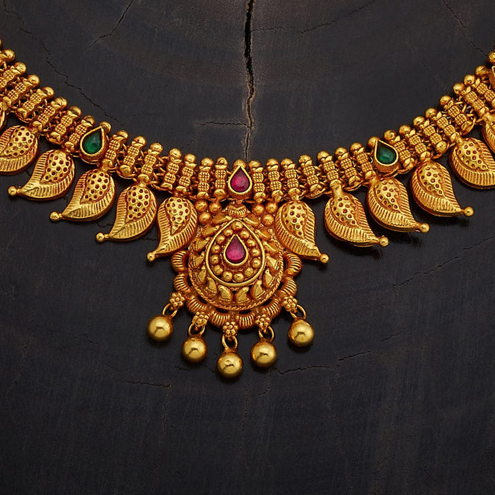 Paisley-Mango 92.5 Pure Silver Temple Necklace