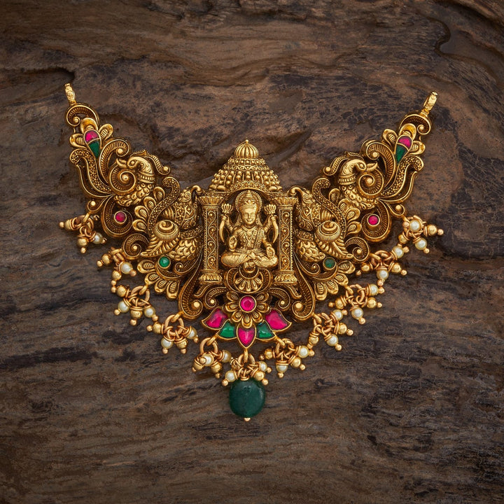 Pure 92.5 silver Lakshmi Design Temple Pendant