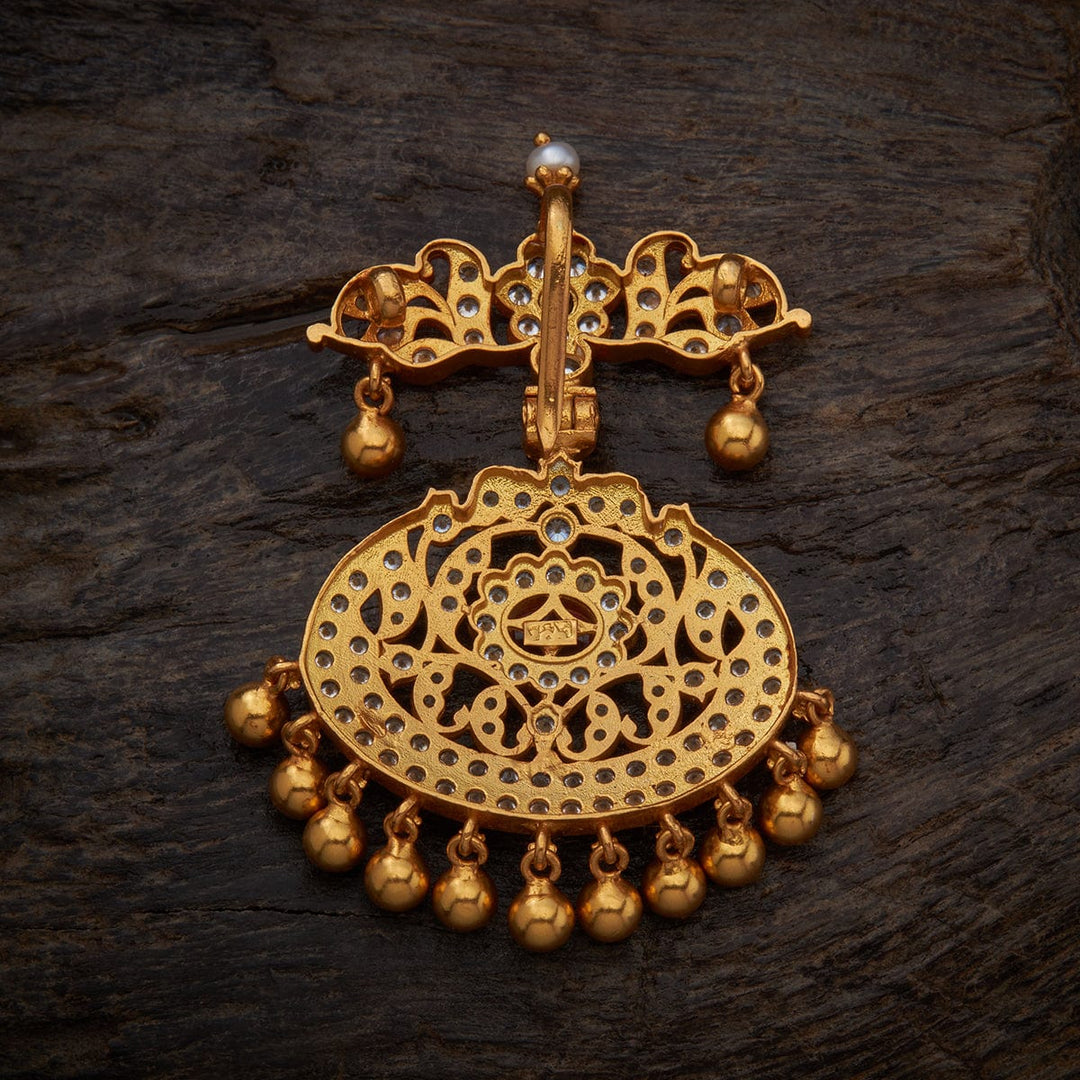 92.5 Pure Silver Flower Motif Temple Pendant
