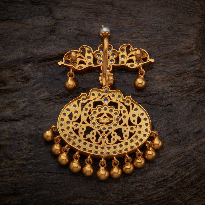 92.5 Pure Silver Flower Motif Temple Pendant