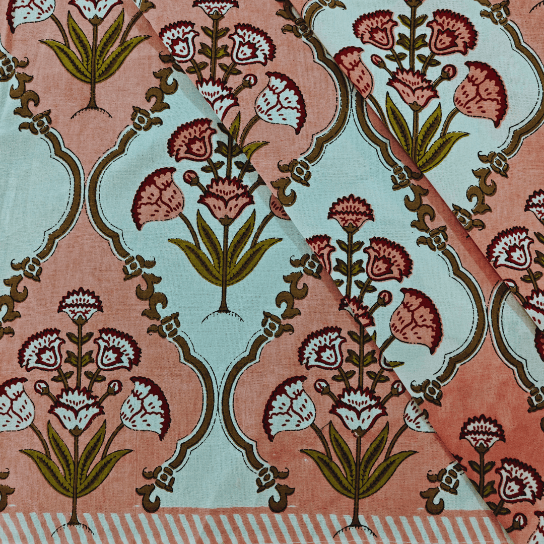Ariana 6 Seater Dining Table Cover, Block Print, 100% Cotton, 60" x 90"|SHOBITAM