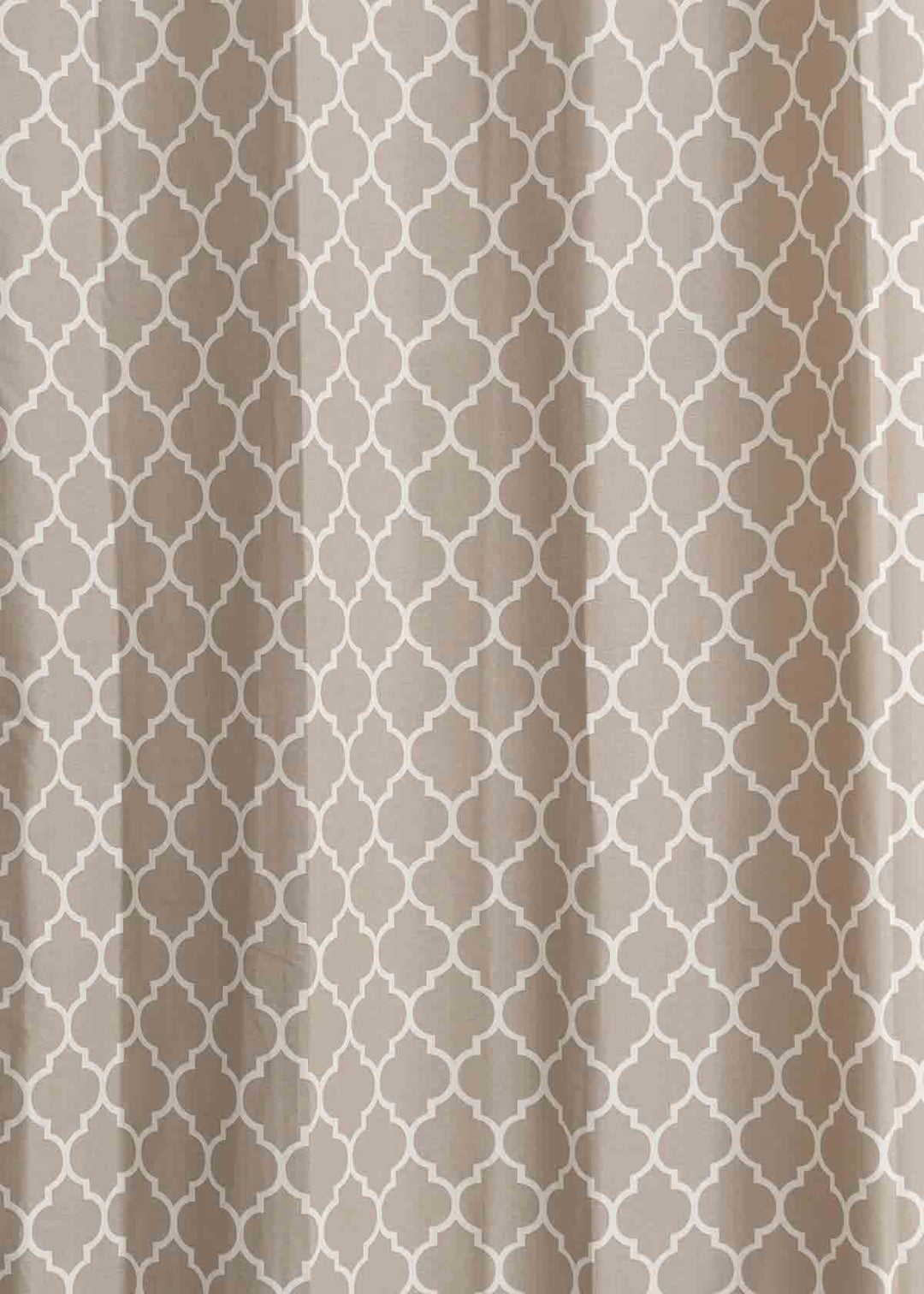 Reverse Trellis 100% cotton geometric curtain for bed room - Room darkening - Walnut Grey - Single Piece  | SHOBITAM