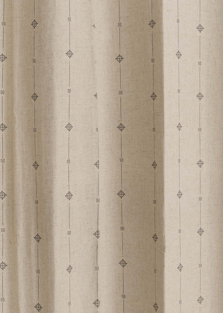 Tulsi Linen Cotton Blend ethnic textured Curtain for Living room & bedroom - Light Reduction - Beige - Single Piece | SHOBITAM