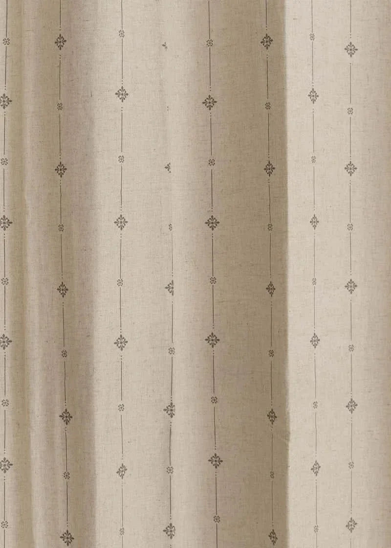Bindu Rekha linen 100% cotton ethnic curtain - Customizable for size, lining and headers