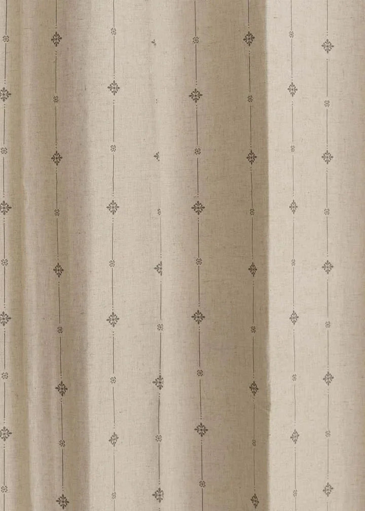 Bindu Rekha linen 100% cotton ethnic curtain - Customizable for size, lining and headers