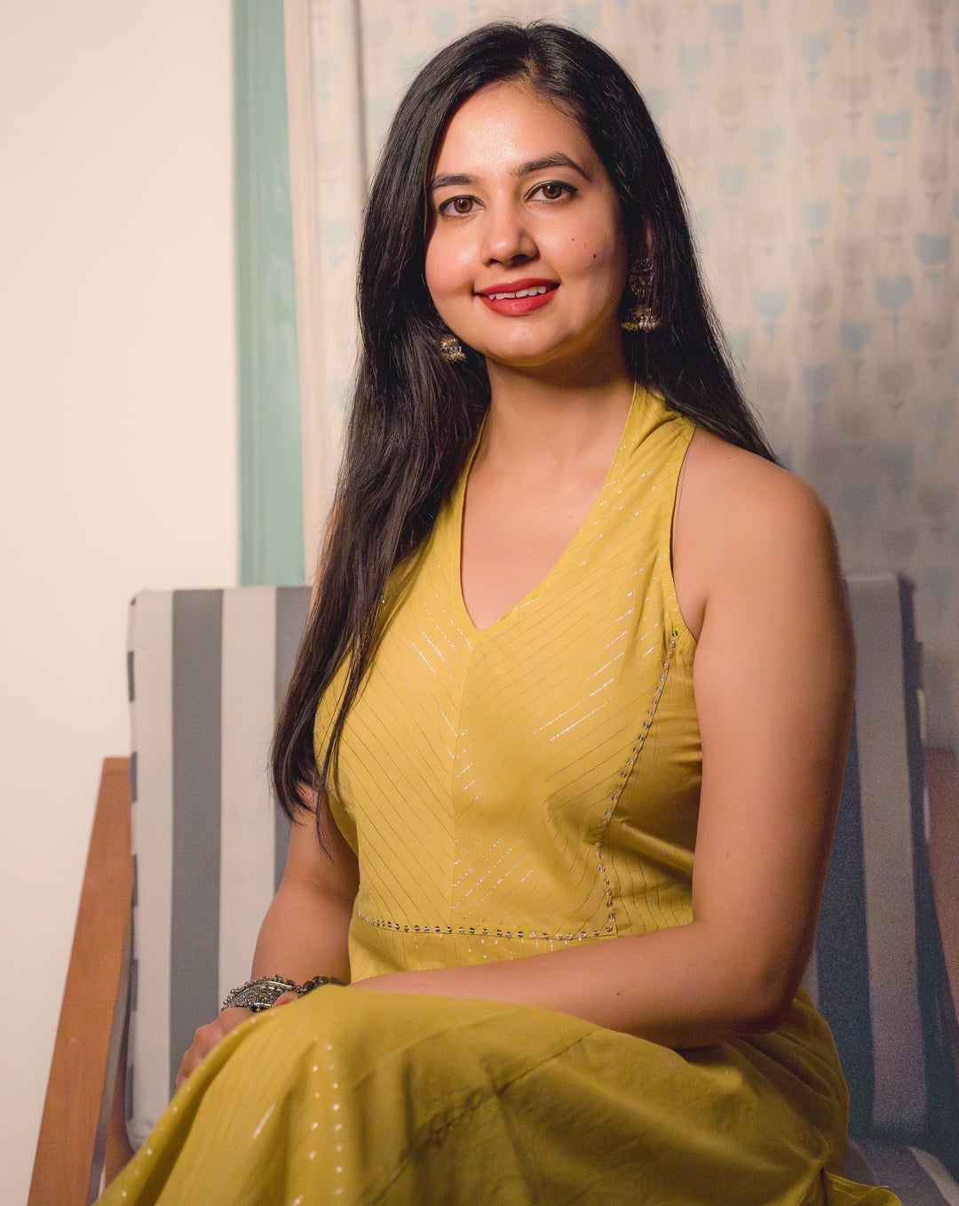 TULIP Yellow Cotton Kurta with Afghani Salwar